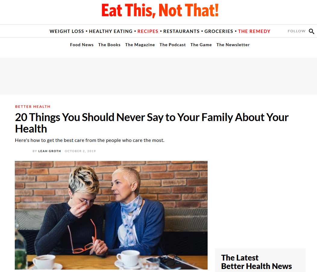 Eat This Not That Never say Family Health capture