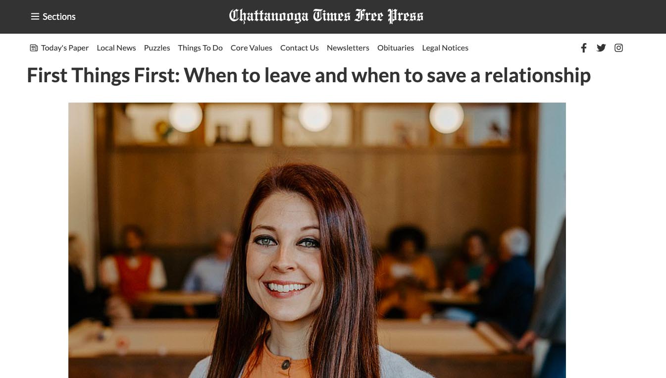 first things first when to save or leave a relationship chattanooga times press